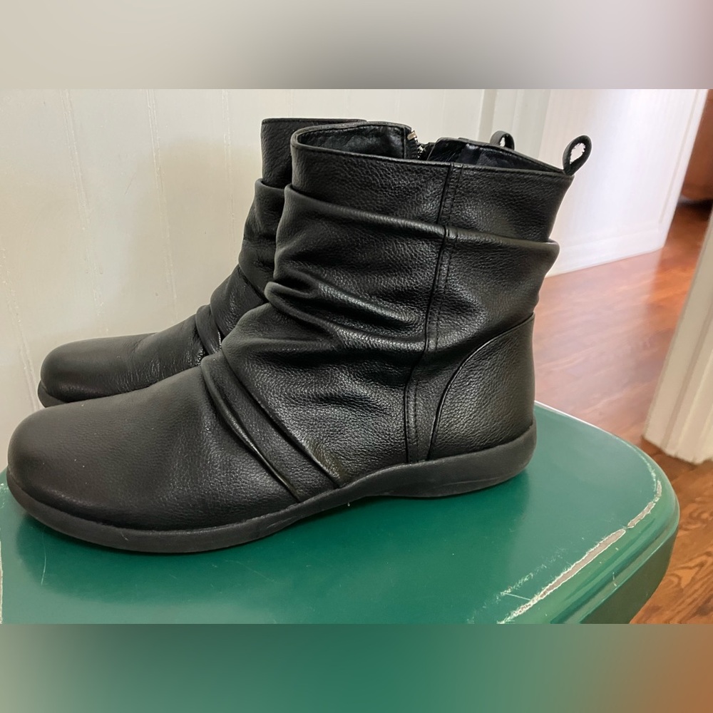 Abeo Exeter Black Leather Slouch Boots 8.5 Women - Picture 2 of 6